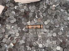 Load image into Gallery viewer, FULL Steel Cent WHEAT PENNY ROLL old unsearched window wrapped us coin cents estate money hoard sale lot vintage pennies rolls cent coins