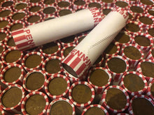 Load image into Gallery viewer, TIGHTLY CRIMPED ORIGINAL BANK WRAPPED ROLLS OF EARLY DATE WHEAT CENTS (1909-1939)