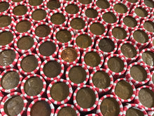 Load image into Gallery viewer, TIGHTLY CRIMPED WHITE BANK WRAPPED ROLLS OF OLD WHEAT PENNIES
