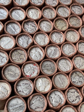 Load image into Gallery viewer, VINTAGE DARK BROWN BANK ROLL WITH A SILVER MERCURY DIME SHOWING