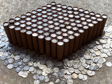Load image into Gallery viewer, VINTAGE DARK BROWN BANK ROLL WITH A SILVER MERCURY DIME SHOWING