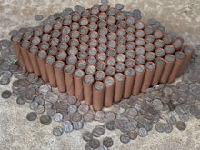 Load image into Gallery viewer, VINTAGE DARK BROWN BANK ROLL WITH A SILVER MERCURY DIME SHOWING