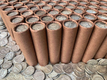 Load image into Gallery viewer, VINTAGE DARK BROWN BANK ROLL WITH A SILVER MERCURY DIME SHOWING