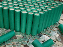 Load image into Gallery viewer, VINTAGE GREEN BANK ROLL WITH A BU SILVER DIME SHOWING