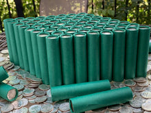Load image into Gallery viewer, VINTAGE GREEN BANK ROLL WITH A BU SILVER DIME SHOWING