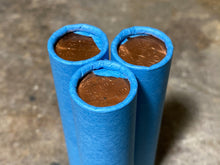 Load image into Gallery viewer, UNSEARCHED WHEAT PENNY roll with bu uncirculated cent showing old us cents coins collection lot estate sale hoard