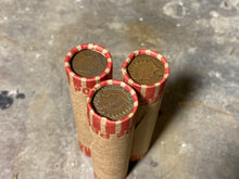Load image into Gallery viewer, INDIAN HEAD CENTS showing on both ends of old unsearched us wheat penny roll coins estate lot hoard collection coin sale money