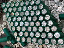 Load image into Gallery viewer, VINTAGE GREEN BANK ROLL WITH A BU SILVER DIME SHOWING