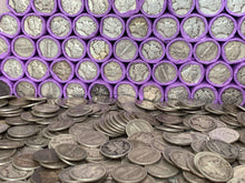 Load image into Gallery viewer, VINTAGE PURPLE BANK ROLL WITH A SILVER DIME SHOWING