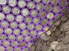 Load image into Gallery viewer, VINTAGE PURPLE BANK ROLL WITH A SILVER DIME SHOWING