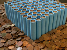 Load image into Gallery viewer, VINTAGE BLUE BANK ROLL WITH INDIAN HEAD CENTS SHOWING