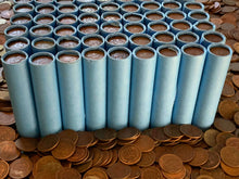 Load image into Gallery viewer, VINTAGE BLUE BANK ROLL WITH INDIAN HEAD CENTS SHOWING