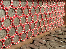 Load image into Gallery viewer, VINTAGE RED & WHITE BANK ROLL WITH A SILVER DIME SHOWING