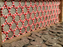 Load image into Gallery viewer, VINTAGE RED & WHITE BANK ROLL WITH A SILVER DIME SHOWING
