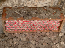 Load image into Gallery viewer, VINTAGE RED & WHITE BANK ROLL WITH A SILVER DIME SHOWING