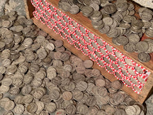 Load image into Gallery viewer, VINTAGE RED & WHITE BANK ROLL WITH A SILVER DIME SHOWING