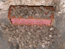 Load image into Gallery viewer, VINTAGE RED & WHITE BANK ROLL WITH A SILVER DIME SHOWING