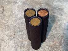 Load image into Gallery viewer, WHEAT PENNY ROLL black old unsearched wrapped us coin cents estate money hoard sale lot vintage pennies rolls cent coins