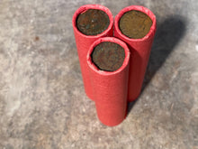 Load image into Gallery viewer, INDIAN HEAD CENT showing on end of old unsearched red us wheat penny roll coins estate lot hoard collection coin sale money