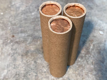 Load image into Gallery viewer, UNCIRCULATED WHEAT CENT showing on the end of old vintage us wheat penny roll coins estate lot sale vintage hoard collection hoard