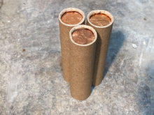 Load image into Gallery viewer, UNCIRCULATED WHEAT CENT showing on the end of old vintage us wheat penny roll coins estate lot sale vintage hoard collection hoard