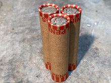 Load image into Gallery viewer, SILVER MERCURY DIME showing on old vintage unsearched old green wheat penny roll us coins estate hoard collection cent sale pennies lot
