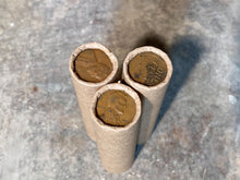 Load image into Gallery viewer, WHEAT PENNY ROLL old vintage unsearched wrapped us coin cent estate money hoard sale lot vintage pennies rolls cent coins