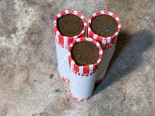 Load image into Gallery viewer, INDIAN HEAD CENT showing on one end of old unsearched white us wheat penny roll coins estate lot hoard collection coin sale money
