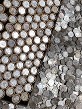 Load image into Gallery viewer, VINTAGE ROLLS OF WHEAT CENTS WITH BARBER DIMES SHOWING