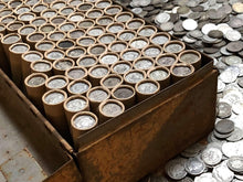 Load image into Gallery viewer, VINTAGE ROLLS OF WHEAT CENTS WITH BARBER DIMES SHOWING