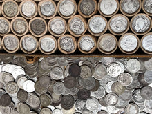 Load image into Gallery viewer, VINTAGE ROLLS OF WHEAT CENTS WITH BARBER DIMES SHOWING