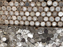 Load image into Gallery viewer, VINTAGE ROLLS OF WHEAT CENTS WITH BARBER DIMES SHOWING
