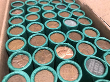 Load image into Gallery viewer, BOX OF 50 WHEAT PENNY ROLLS
