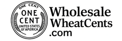 Logo for Wholesale WheatCents.com featuring a vintage-style cent coin design.