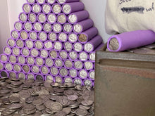 Load image into Gallery viewer, VINTAGE PURPLE BANK ROLL WITH A SILVER DIME SHOWING
