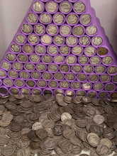 Load image into Gallery viewer, VINTAGE PURPLE BANK ROLL WITH A SILVER DIME SHOWING
