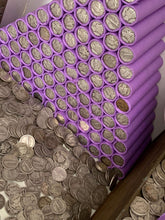 Load image into Gallery viewer, VINTAGE PURPLE BANK ROLL WITH A SILVER DIME SHOWING
