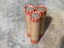 Load image into Gallery viewer, SILVER MERCURY DIME showing on old vintage unsearched old green wheat penny roll us coins estate hoard collection cent sale pennies lot
