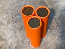 Load image into Gallery viewer, INDIAN HEAD CENT showing on end of old orange unsearched us wheat penny roll cent coins estate collection sale lot hoard
